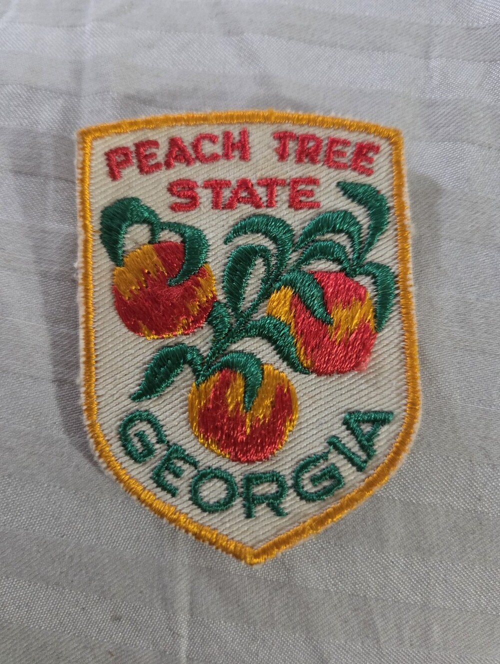 Vintage Georgia Peach Tree State Patch Souvenir Embroidered